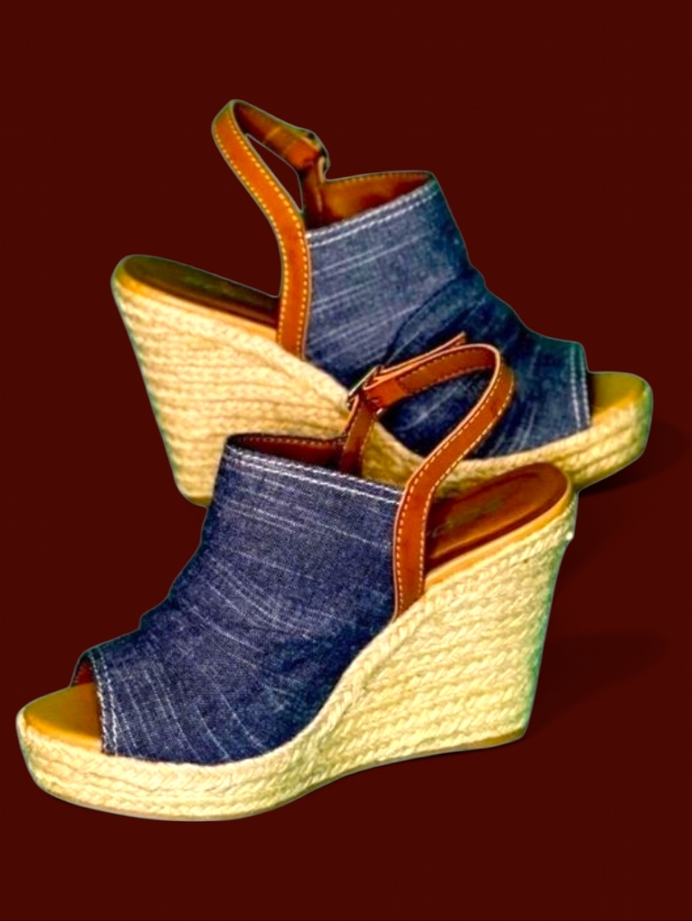 NWOT Soda Denim Wedges sz 9